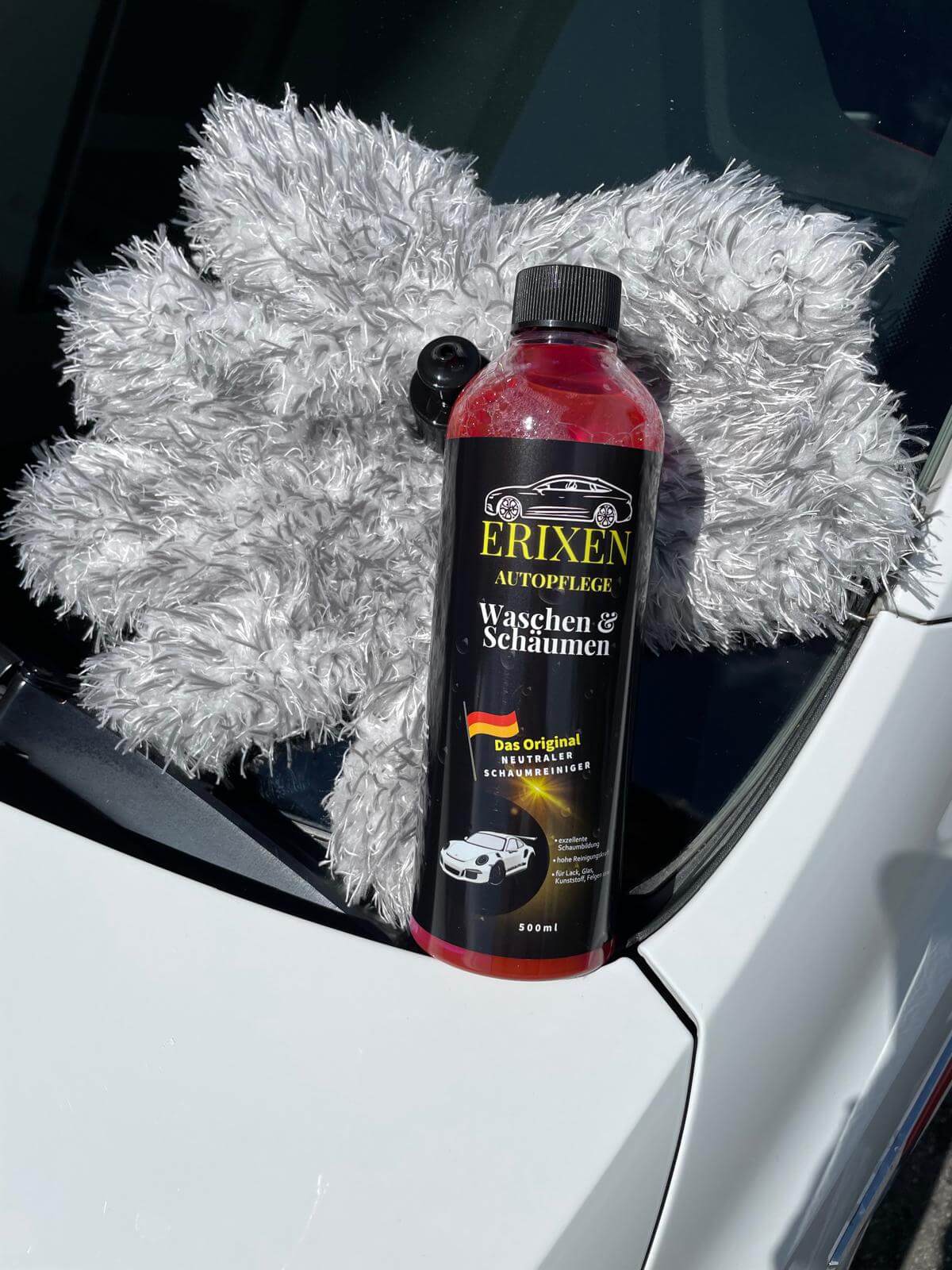 Erixen Waschen & Schäumen 500 ml, pH-neutraler Schaumreiniger für sanfte Fahrzeugwäsche.